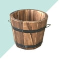 thumbnail image 4 of HLONKWooden Jardinière Ronde en Tonneau Pots de Fleurs Décoration Maison Bureau Jardin Mariage (Bouche Plate/petit/marron/12x9x10cm), 4 of 7