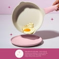 thumbnail image 4 of Paris Hilton - Juego de utensilios de cocina antiadherentes de cerámica de aluminio fundido con revestimiento antiadherente de doble capa, perillas de corazón dorado, asas que se mantienen frescas,, 4 of 5