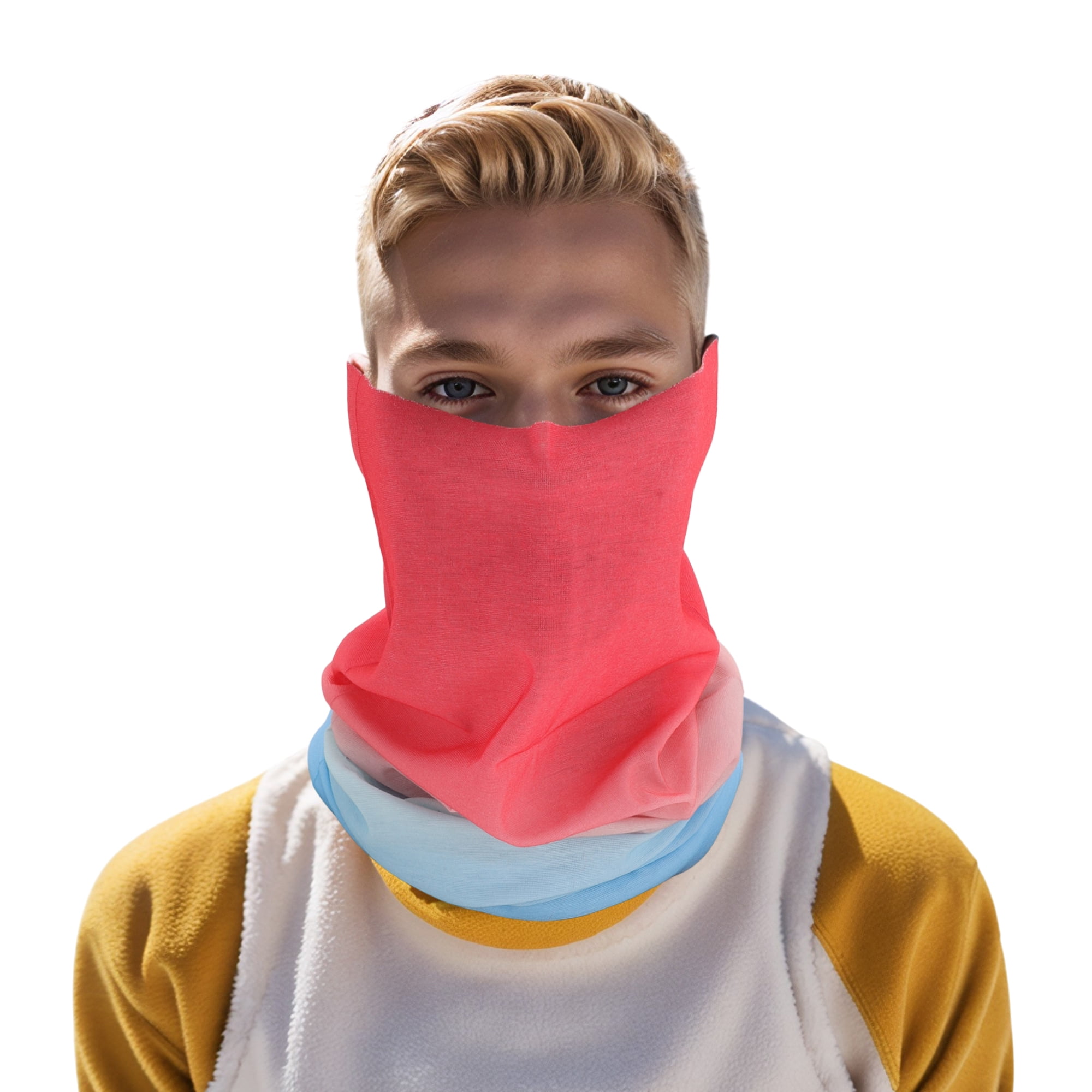 Unique Bargains Cooling Face Scarf Mask 1 Pc Red, Blue