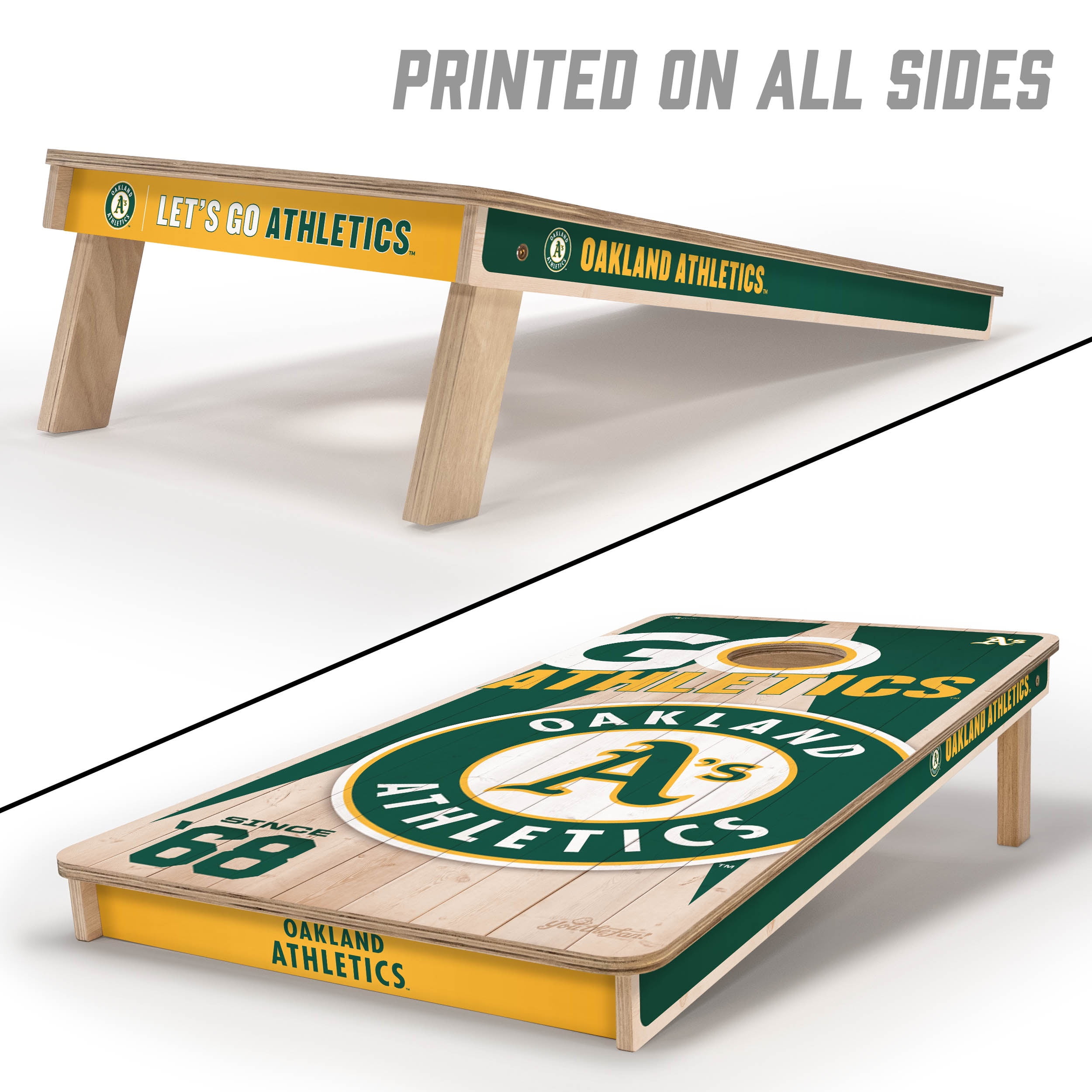 YouTheFan MLB Oakland Athletics 2' x 4' Cornhole Game No Bags