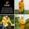 thumbnail image 3 of Heavy Duty Yellow Rain Coat – .35mm PVC 48in Raincoat Jacket with Detachable Hood - Waterproof Slicker - Storm Weather, Raining, Fishing, Wet Work Conditions - 6XL - by Xpose Safety, 3 of 6