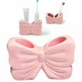thumbnail image 4 of ACDANC Ceramic Toothbrush Holder With Bow Design Elegant Bathroom Organizer For Toothbrushes&Toothpaste Glossy Vanity Storage (5.32.23.5"es) (White), 4 of 7