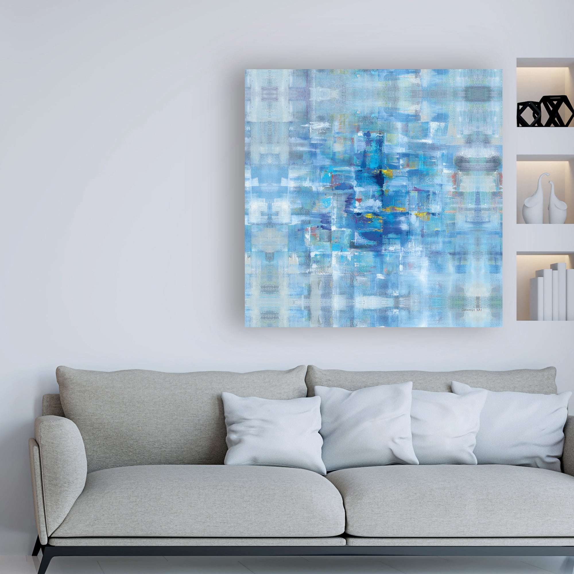 Trademark Fine Art 'Abstract Squares Blue' Canvas Art by Danhui Nai
