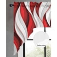 thumbnail image 2 of Red White Moire Swag Valances for Windows, Small Curtains Drapes, Modern Abstract Art Kitchen Window Curtains Over Sink Rod Pocket Window Treatment Valance for Bedroom/Bathroom 56"x36", 2 of 5