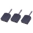 thumbnail image 1 of 3X Negro 6,35 1/4 Pulgada Macho A Hembra Doble Mono Y Cable de Adaptador de Audio PA, 1 of 8