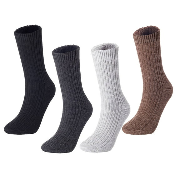 Men's 4 Pairs High Performance Wool Socks  Breathable & Lightweight Crew Socks as Hiking Socks & Running Socks FS03 Medium Random