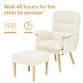 thumbnail image 4 of Accent Chair with Ottoman, Adjustable Backrest Armchair, Modern Upholstered Chair with Ergonomic Design for Living Room, Reading Room, Bedroom, Beige, 4 of 6