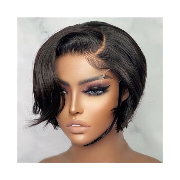 Short Human Hair Wigs Straight Remy Brazilian Transparent Straight Bob Human Hair Wigs for Black Women