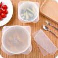 thumbnail image 4 of Juego de 4 fundas de silicona para envolver alimentos, diferentes tamaños, reutilizables, con forma cuadrada, adhesivo de silicona, fundas duraderas para alimentos TUNC Sencillez, 4 of 5