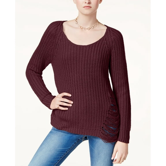 Planet Gold Juniors Ripped Sweater Red Windsor XL