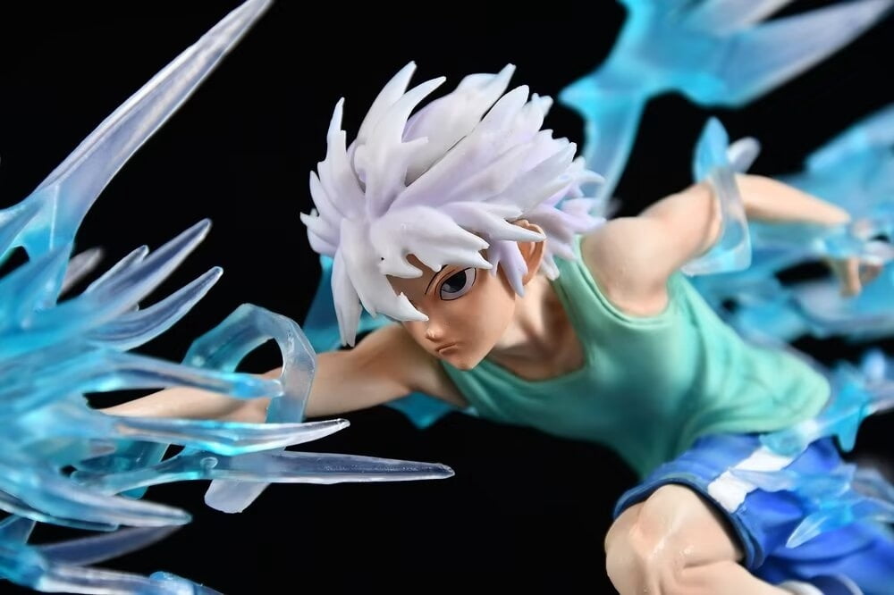 New Hunter×Hunter Killua Zoldyck (combat Ver) Character Anime Model Statue Action Figures Desktop Ornament Popular Decorations Fan Souvenirs Creative Gift Collectable