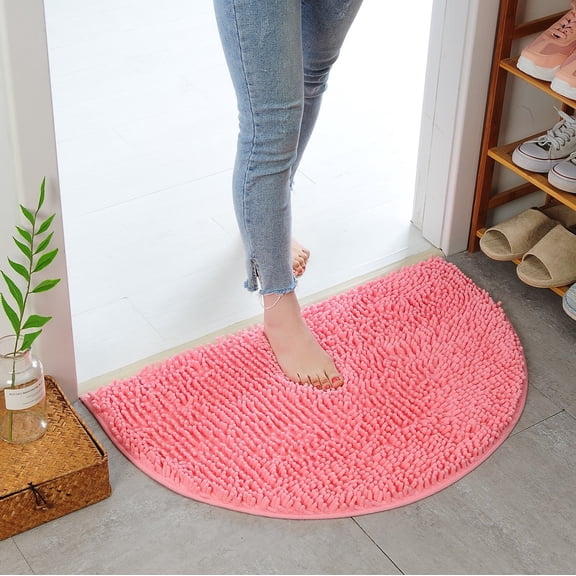 Namzi Bathroom Rug Mat , Non-Slip Plush Shaggy Bath Carpet, Machine Wash Dry, Bath Mats for Bathroom Floor, Tub and Shower, Bathroom Runner Bathmat Accessories Decor, Pink,16*26inch
