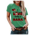thumbnail image 1 of Hauts d'Été pour Femmes Grande Taille Grande Taille Manches Courtes Imprimé 3D Amour Col Rond Hauts Tee T-Shirt Blouse Col en V T-Shirt Femme en Liquidation, 1 of 5