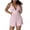 Pink, variant on YYDGH Women's Deep V Neck Sleeveless Romper Solid Color Waist Cut Out Short Jumpsuit Green S