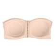 thumbnail image 4 of WHEANG Women Strapless Bra Solid Color Plus Size Strapless Bras for Women Front Closure Seamless Push Up Bra Breathable Wireless Tube Top Anti-Slip Supportive Strapless Bra Size XL Brown, 4 of 6