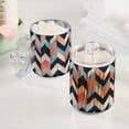 thumbnail image 2 of Yayeee 2 Pack Qtip Holder Bathroom Cotton Swab Canister with Lid Clear Dispenser Set, Pink Geometric, 2 of 6