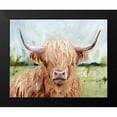 thumbnail image 2 of Borges, Victoria 14x12 Black Modern Framed Museum Art Print Titled - 3-UP Highland Grazer II, 2 of 5