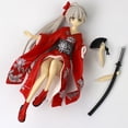 thumbnail image 2 of Figura de anime segura, lindos detalles finos, figuras de anime japonesas desmontables con base negra para adornos de escritorio, rojo, 2 of 5