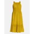 thumbnail image 5 of Time and Tru Women's and Women's Plus Smocked Sleeveless Midi Dress, Sizes XS-4X, 5 of 5