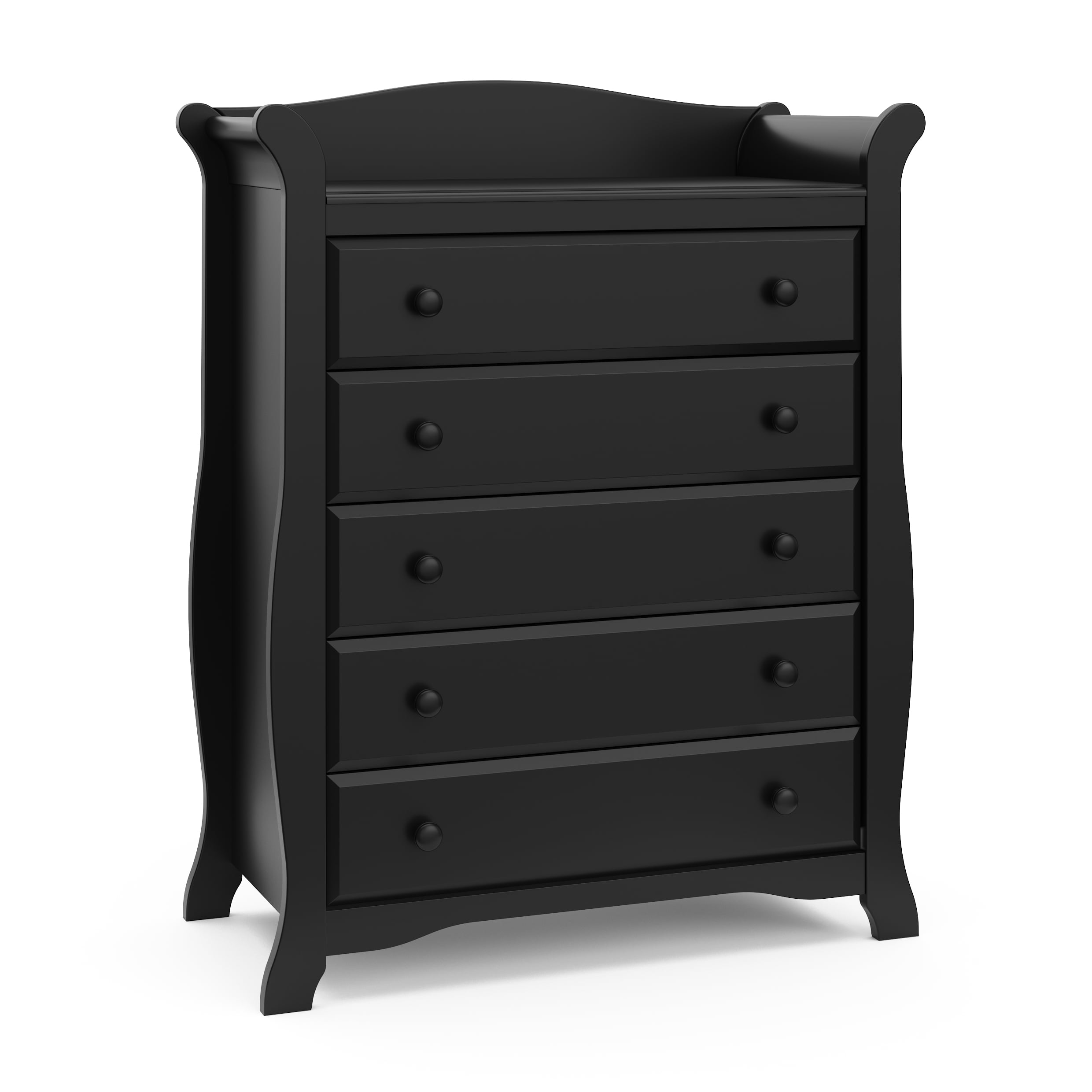 Black Stork Craft Avalon 5 Drawer Universal Dresser 