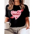 thumbnail image 1 of Valentine's Day Theme Printed Women's T-Shirt, Women's Valentine's Day Gift Casual, Fashionable, Comfortable, Soft, Athletic, Fitness, Daily, Outdoor, Home, Breathable, Crew neck Short Sleeve T-Shirt, 1 of 7
