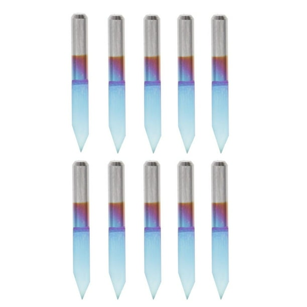 Paquete de 10 brocas para PCB de fondo plano con revestimiento azul de 40/45/60/90 grados para fresadora CNC 40 grados 0.2mm