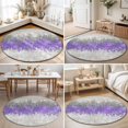 thumbnail image 4 of Round Area Rugs 5Ft, Purple Grey Abstract Non-Slip Washable Circle Rugs Carpet, Gradient Geometric Graffiti Modern Art Indoor Outdoor Rug Floor Mats Throw Runner for Bedroom Living Room Bathroom, 4 of 8
