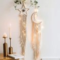 thumbnail image 1 of Colgante de luna y estrella hueco, colgante de pared de macramé hecho a mano con dulces sueños para la decoración del hogar y el jardín de la habitación, 1 of 6