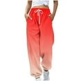 thumbnail image 1 of HAiming Womens Casual Jogger Sweatpants High Waist Drawstring Gradient Pants with Pockets for Athletic Travel Work, 1 of 5