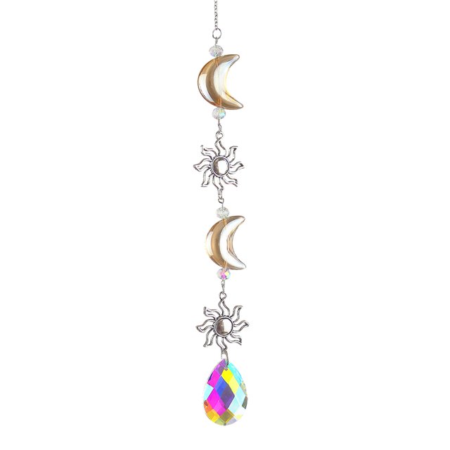 Joyería colgante de cristal plateado que atrapa la luz decoración de jardín al aire libre (D) JShteea Libre de BPA