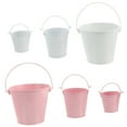 thumbnail image 3 of WEUVEB 6pcs Pink Small Flower Pots Metal Bucket Planting Balcony, 3 of 6