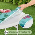 thumbnail image 5 of Round Fitted Tablecloth with Elastic Edges Fits 36"-44" Round Tables Pioneer Colorful Floral Waterproof Table Cover Washable Indoor and Outdoor for Party Kitchen Dinner Banquet Patio Picnic, 5 of 7