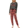 Roudelain Women's Holiday Sweatshirt & Jogger Pants Pajama Set Gray Size XL