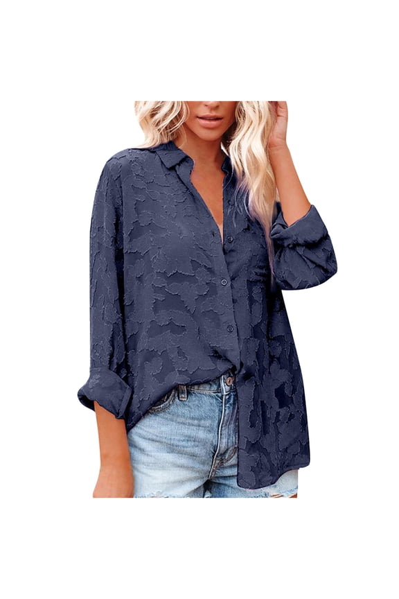 Women's Tie Front Tops Rib Knit Mesh T-shirt Wolf Print T-shirt Cartoon Bear Top Vintage Graphic Tops Western Tops Single Breasted Long Sleeve Tops Lapel Blouse