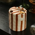 thumbnail image 2 of Retro Striped Hand-Painted Ceramic Mark, Hand-Held Cup Heat-Resistant Non-Slip Double-Enjoy Cup for Milk Coffee Juice Latte Hot Cold Drinks Valentine's Day Christmas Gift Drinkware, 2 of 7
