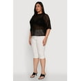 thumbnail image 4 of Womens Plus Size Chic Sheer Mesh Blouse with Crew Neck and Short Sleeves, 4 of 5