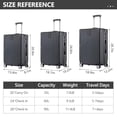 thumbnail image 2 of BEJOLO 20in-24in-28in 3 Piece Luggage Sets, ABS+PC Hard Shell Suitcases with TSA Lock & Spinner Wheels, Black, 2 of 6