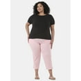 thumbnail image 4 of JMS Just My Size by Hanes Women's Plus Snap Hem Pull On Cropped Pants, 23" Inseam, Sizes 0X-4X, 4 of 5