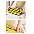 thumbnail image 4 of Molde de silicona para muffins con marco de metal, moldes para hacer bocaditos de huevo para hornear, moldes para cupcakes de tamaño regular de 12 pulgadas, color amarillo, 4 of 6