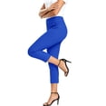 thumbnail image 5 of ClodeEU Women's High Waist Straight Leg Cropped Pants,Casual Office Capri Trousers with Pockets Blue,Women's Plus XXL, 5 of 8