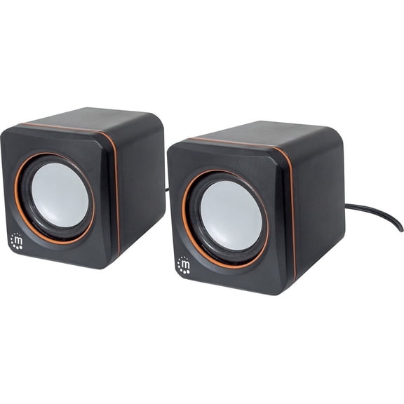 Manhattan 161435 2.0 Speaker System - 6 W RMS - Black - 90 Hz - 20 kHz - USB
