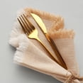 thumbnail image 4 of Uxcell Handmade Cloth Napkin Linen Napkins with Fringe Rustic Bulk Dinner Napkins Coffee, 4 of 5