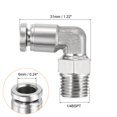 thumbnail image 2 of Unique Bargains 6mm 1/4BSPT Male Thread 304 Stainless Steel Push to Connect Fitting Elbow, 2 Pack, 2 of 5