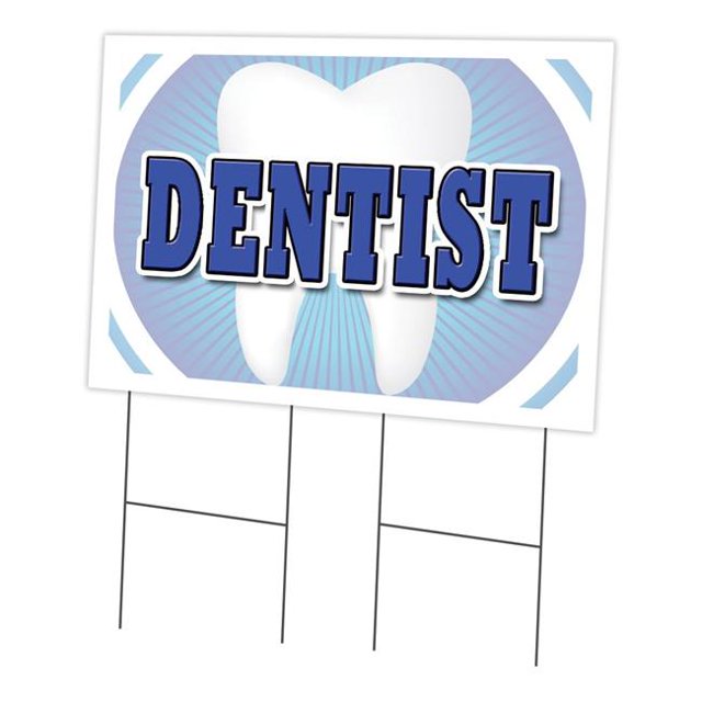 SignMission C-2436 Dentist Panneau de Jardin et Piquet 24 x 36 Po. Panneau de Jardin et Piquet Dentist