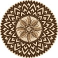 thumbnail image 1 of Ahgly Company Machine Washable Indoor Round Transitional Red Brown Area Rugs, 4' Round, 1 of 7