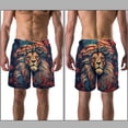 thumbnail image 3 of luoweisi Men's Beach Shorts Quick Dry Swim Trunks with Mesh Lining Lion 2XL, 3 of 5