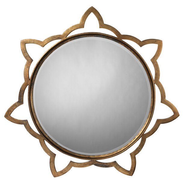 36" Bronze Antique Brass Sante Round Mirror
