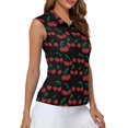 thumbnail image 4 of Whosucclay Cherries Women's Sleeveless Golf Shirts Sleeveless Golf Tennis Shirts for Womens, Quick Dry Comfortable for Outdoor Sports Fitness Exercise, 4 of 7