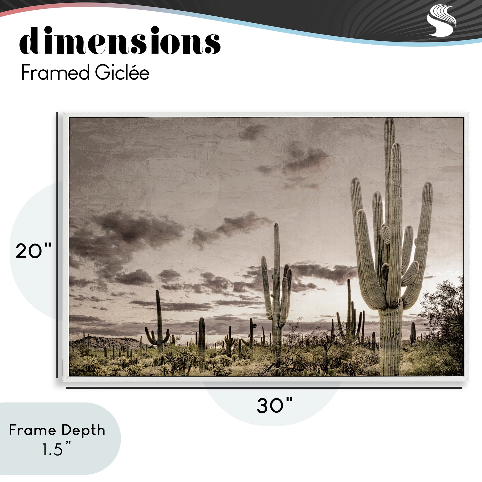 Stupell Industries Desert Sky Wilderness White Framed Giclee Art, design by Kim Allen