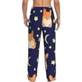 thumbnail image 3 of Haiem Corgi Lying With Moons And Stars Men's Pajama Pants Ultra Lightweight Pjs Bottoms Sleepwear Bottom Pants with Pocket Drawstring-XX-Large, 3 of 9
